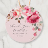 Blush Blossoms Delight Baby shower Bedankjes Labels (Voorkant)