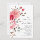 Blush Blossoms eerste communie uitnodiging (Voorkant)