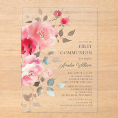 Blush Blossoms eerste communie uitnodiging (Voorkant)