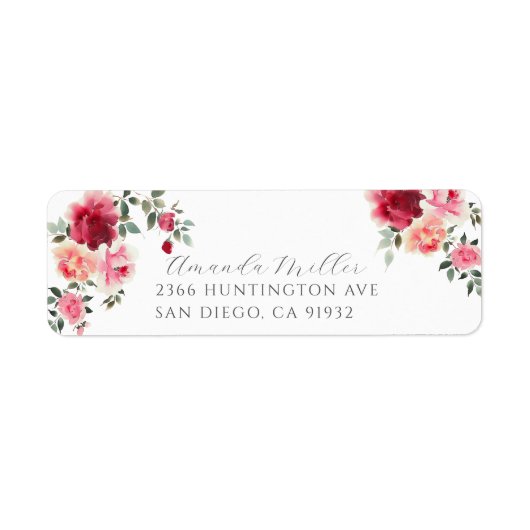 Blush Blossoms Retouradres Etiket (Voorkant)