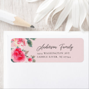 Blush Blossoms Retouradreslabel Etiket