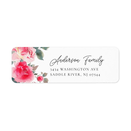 Blush Blossoms Retouradreslabel Etiket (Voorkant)