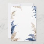 Blush Blue Boho Dried Pampas Waterverf Weddenschap Kaart (Achterkant)