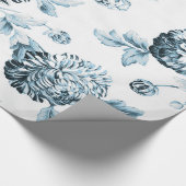 Blush Blue  Botanical Floral Toile Cadeaupapier (Hoek)