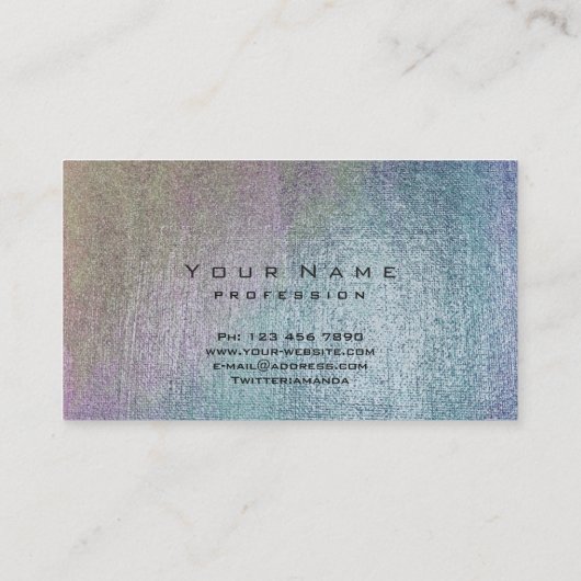 Blush Blue Denim Paint Lashes Makeup Eyes Glitter Visitekaartje (Achterkant)