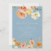 Blush & Blue Elegant Spring Floral Vrijgezellenfee Kaart (Voorkant)