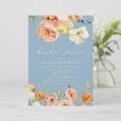 Blush & Blue Elegant Spring Floral Vrijgezellenfee Kaart (Staand voorkant)