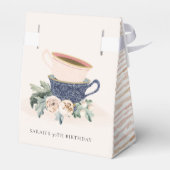 Blush Blue Flora Stapelde Tea Cups elke dag Bedankdoosjes (Achterkant)