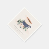 Blush Blue Flora Stapelde Tea Cups elke dag Servet (Hoek)