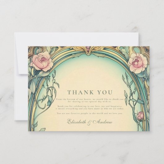 Blush Blue Garden bruiloft Bedankkaart (Voorkant)