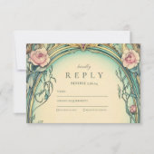 Blush Blue Garden bruiloft RSVP Kaartje (Voorkant)