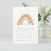 Blush Blue Heart Rainbow Books voor Baby shower Informatiekaartje (Staand voorkant)