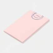 Blush & Blue Ink Circle - Naam Post-it® Notes (Schuin)