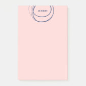 Blush & Blue Ink Circle - Naam Post-it® Notes (Voorkant)