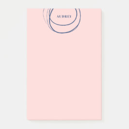 Blush & Blue Ink Circle - Naam Post-it® Notes