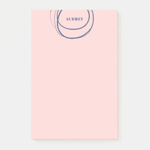 Blush & Blue Ink Circle - Naam Post-it® Notes