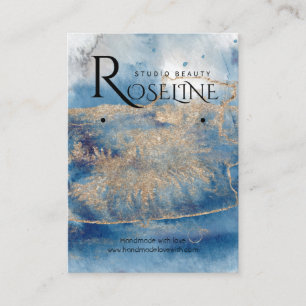 Blush Blue waterverf Gold Logo Veroorbaar beeldsch Visitekaartje