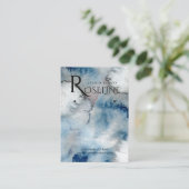 Blush Blue waterverf Logo Veroorbaar beeldscherm Visitekaartje (Staand voorkant)