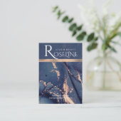 Blush Blue waterverf roos goudsieraarscherm Visitekaartje (Staand voorkant)