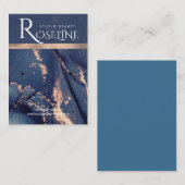 Blush Blue waterverf roos goudsieraarscherm Visitekaartje (Voorkant / Achterkant)