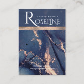 Blush Blue waterverf roos goudsieraarscherm Visitekaartje (Voorkant)