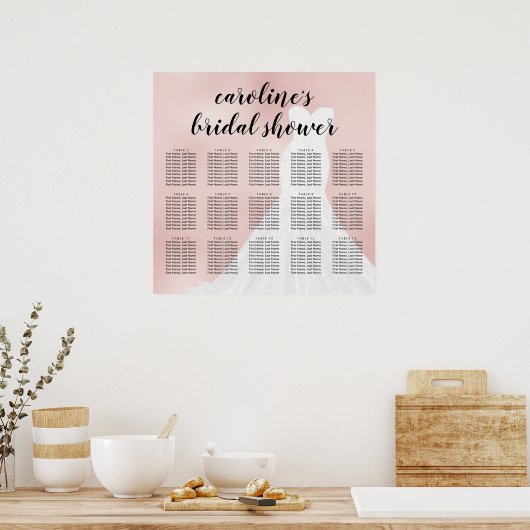 Blush Blush Blush Bridal Separatieschema Poster (Keuken)