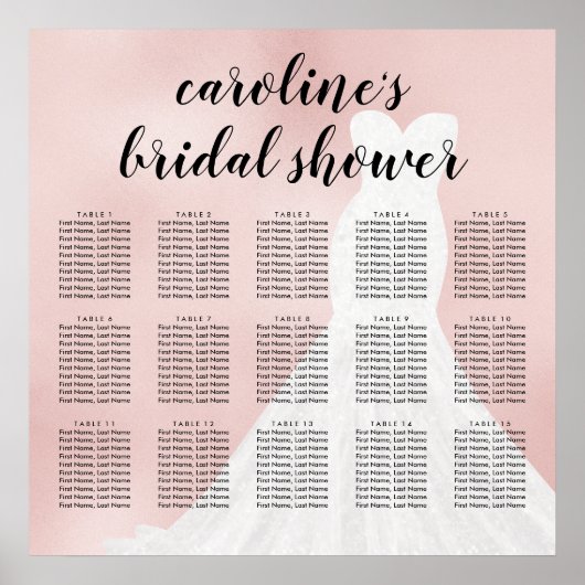 Blush Blush Blush Bridal Separatieschema Poster (Voorkant)