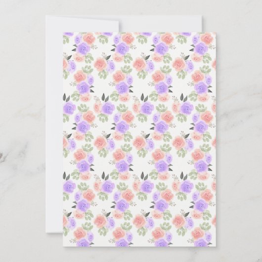 Blush Blush Pink Floral Bride douche Kaart (Achterkant)