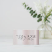 Blush Blush Roze Visagist QR Code Visitekaartje (Staand voorkant)