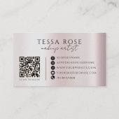 Blush Blush Roze Visagist QR Code Visitekaartje (Achterkant)