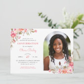 Blush Boeket Bloemen Foto Bevestiging Kaart (Staand voorkant)