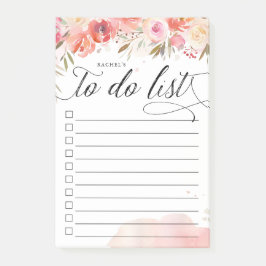 Blush boeket gepersonaliseerde lijnto-do lijst post-it® notes