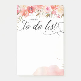 Blush boeket gepersonaliseerde lijnto-do lijst post-it® notes