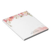 Blush Boeket Gepersonaliseerde Naam Monogram Notitieblok (Schuin)