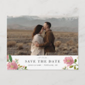 Blush boeket romantisch en elegant Save the Date Aankondigingskaart (Voorkant)