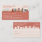 Blush Boerderij Animal Appointment Visit Veterinar Visitekaartje (Voorkant / Achterkant)