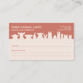 Blush Boerderij Animal Appointment Visit Veterinar Visitekaartje (Achterkant)