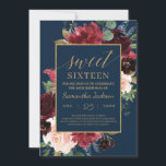 Blush bogunde navy floral boho lief zestien kaart<br><div class="desc">Blush Bourgogne vondst floral boho,  zestien keer zo lief,  neem contact met me op voor overeenkomende objecten of voor aanpassingen,  Blush Rozen ©</div>