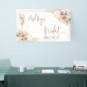Blush Bohemian Floral Glass Vrijgezellenfeest Bann Spandoek (Beurs)