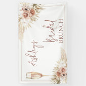 Blush Bohemian Floral Glass Vrijgezellenfeest Bann Spandoek (Verticaal)