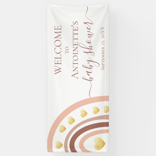 Blush Bohemian Rainbow Baby shower Spandoek (Verticaal)