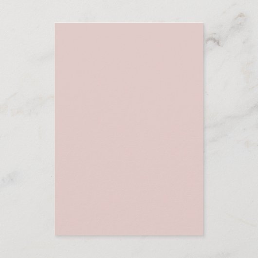 Blush Bohemian Script Eenvoudige bruiloft Details Informatiekaartje (Achterkant)