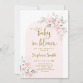 Blush Boho Arch Baby shower Girl Invitation Kaart (Voorkant)