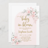 Blush Boho Arch Baby shower Girl Invitation Kaart (Voorkant / Achterkant)