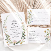 Blush Boho Bloemen Bruiloft Details Behuizing kaar Informatiekaartje