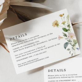 Blush Boho Bloemen Bruiloft Details Behuizing kaar Informatiekaartje