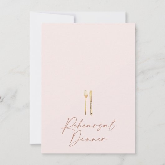 Blush Boho Bloemen Pampas Bestek repetitie diner Kaart (Achterkant)