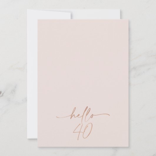 Blush Boho Bloemenboog 40e Verjaardag Uitnodiging (Achterkant)