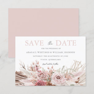 Blush Boho Bohemian Floral Wedding Save The Date