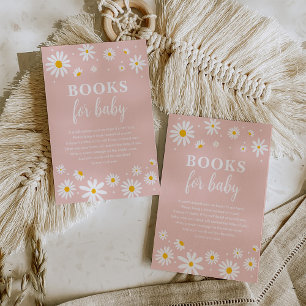 Blush Boho Daisy Flowers Boeken voor Baby Meisje Informatiekaartje